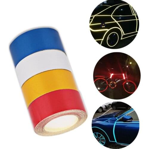 5m*2cm Red Car Reflective Tape Stickers Film Truck Motorcycle Reflective Tape Adhesive Safety Warning Tape Sticker Styling Auto