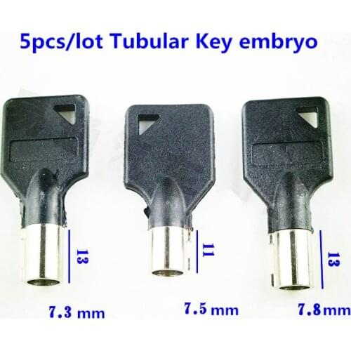 5Pcs/lot Tubular Key 7.3mm 7.5mm 7.8mm Blank Key Hollow plum key embryo Tubular blank Key Locksmith Tools Accessories