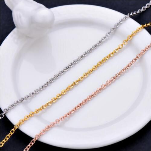 5yards Rose Gold Stainless Steel Open Link Chain For Necklace Bracelet Silver Tone Metal Bulk Chains For Diy Jewelry Making Z946