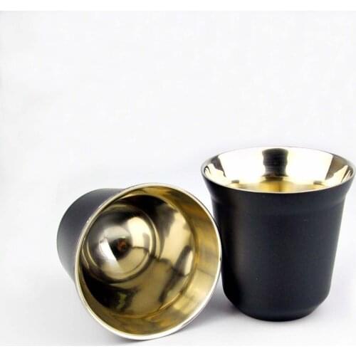 80ml Double Wall Stainless Steel Espresso Cup Insulation Nespresso Pixie Coffee Cup Capsule Shape Cute Thermo Cup Coffee Mugs