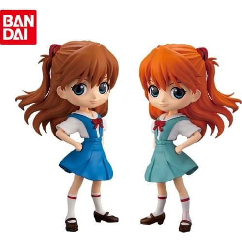 Bandai Genuine Q Posket NEON GENESIS EVANGELION Shikinami Asuka Rangure Theater Version Anime Action Figures Model Toys