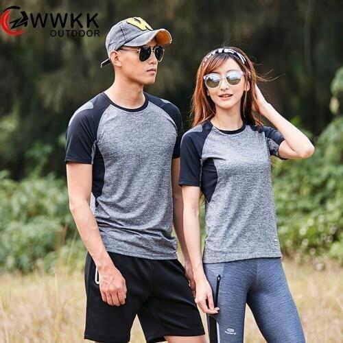 Quick Dry Sport T Shirt Men Women Short Sleeves Summer Breathable T-shirt Couple Top Tees Gym Tshirt Clothes Plus Asian Size