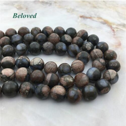 Smooth Round Blue Opal Loose Beads, 15.5 Inch Drilled Gray Opal Quartz For Jewelry DIY, BG18009