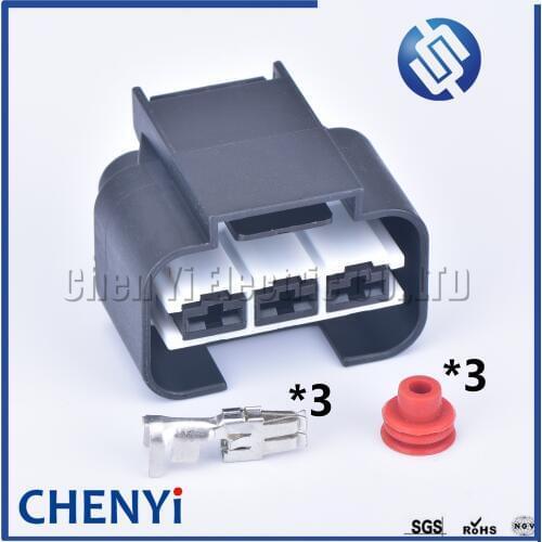 1 Set 3 Pin 1743271-2 Female Auto Waterproof Connector Automotive Plug Electric Wire Radiator Fan Harness Socket 936251-2