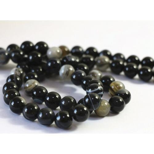 Best-selling black grey dragon vein carnelian agat natural onyx 6mm 8mm 10mm 12mm stone round loose beads making Jewelry A37