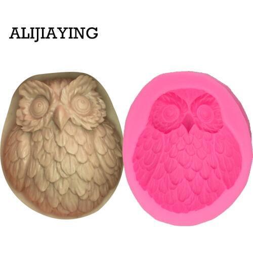 M0870 1Pcs Animal owl Fondant chocolate Silicone Sugarcraft mold cake decorating tools Resin Clay Soap Molds