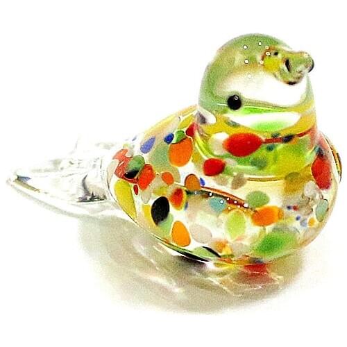 Mini Handmade Glass Bird Figurines Rustic Style Cute Vivid Animals Craft Ornaments Home Garden Micro Landscape Decor Accessories