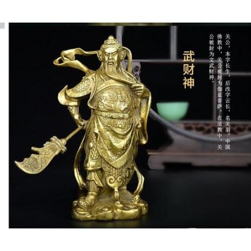 Copper Crafts Brass Small size Height 18CM pure copper the marquis guan yu Guan Gong statue, buddha figure God business gifts