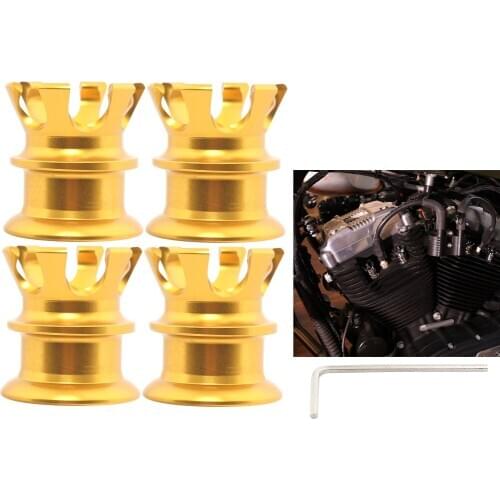 Motorcycle 4pcs Aluminum Crown Head Bolt Topper Cover Cap For Harley Sportster XL 883 Softail Dyna For Big Twin 1340 Evo Models