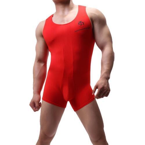 Men Slim Body Bodybuilding Undershirts Corset Modal Bodysuit One Piece Pajamas Underwear Shapewear