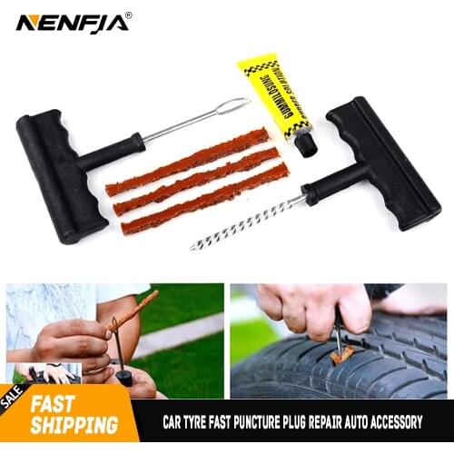 Car Tire Repair Tool Kit Set Block Air Leak For Truck Bike Emergency Tubeless Tire Tyre Fast Puncture Plug Repair Auto Accessory