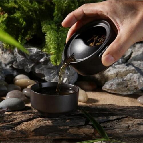 Chinese Tea Pot Cup Set 1 Teapot 1 Cups Drinkware Authentic Ceramic Purple Clay Teapot Mug Travel Kung Fu Teaset Kettles