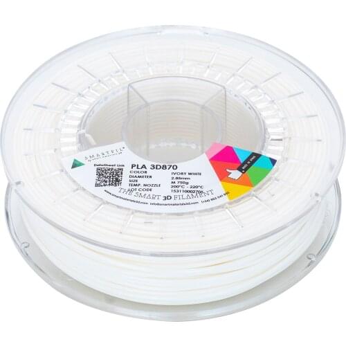 SMARTFIL PLA 3D870, 2.85mm, IVORY WHITE, 750g Smart Materials 3D printing filament