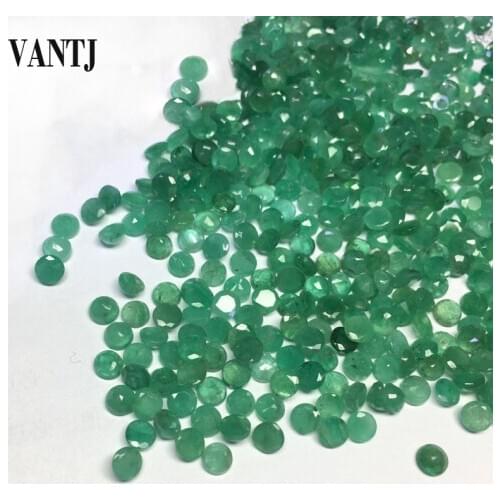 Natural Emerald Loose Gemstone 1PCS Beryl Bare Stone Round Cut Customizable Diy for Silver Gold Women Jewelry Random Delivery
