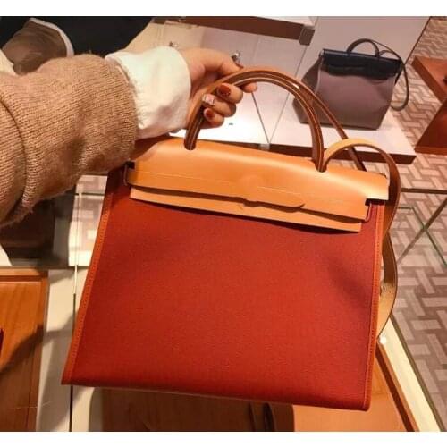 New leather handbags color matching deny single shoulder bag ladies