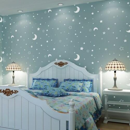 Beibehang papel de parede luminous stars nonwoven wallpaper backdrop bedroom childrens room full of shops wallpaper