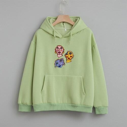Autumn Winter Oversize Women Hoodies Cotton Sweatshirts Anime Hoody Cute Rabbit Print Sweatshirt Ladies Kpop Clothes Pullover