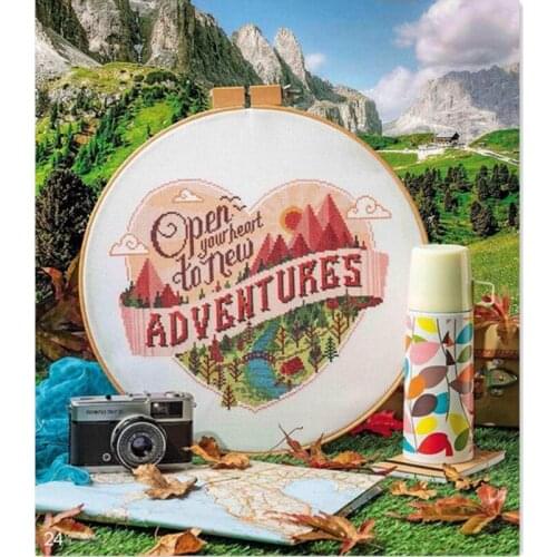 Adventures cross stitch package open your heart still life 18ct 14ct 11ct cloth cotton thread embroidery DIY handmade needlework