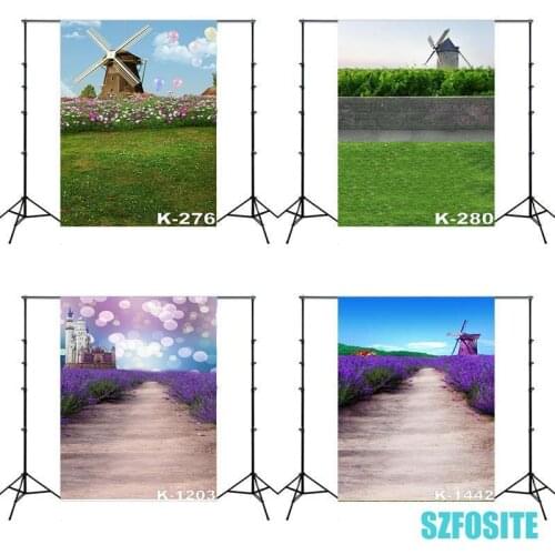 Romantic Lavender Windmill Wedding Photography Theme Backdrop Couples Take Photos Decorative Children Shoot Scenery Background