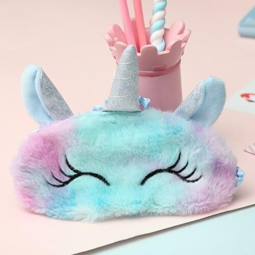 3D Cartoon Unicorn Silk Eye Mask Variety Sleeping Mask Eyeshade Relax Mask Plush Eye Shade Cover For Travel Home Party Gifts