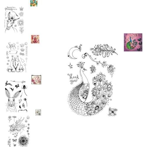 Silicone Seal Rabbit Bear Giraffe Animal Transparent Stamps For Scrapbooking Card Making DIY Handbook Photo Album Silicone Stamp