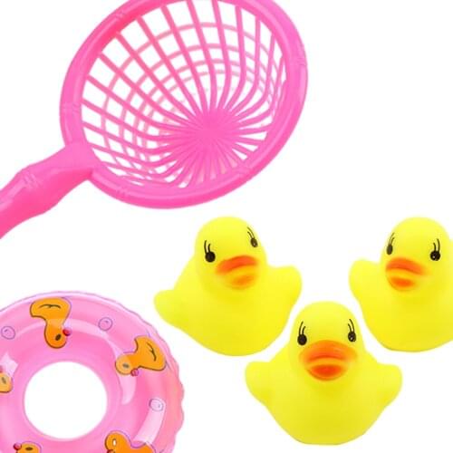 Cute Kids Floating Duck Bath Toy Fishing Bathroom Swimming Party Bathing Toy