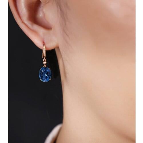 Solid 925 Silver Gorgeous AAA Genuine sapphire Water Drop Charm Women Drop Earring Wedding Band Jewelry High Quality Earrings