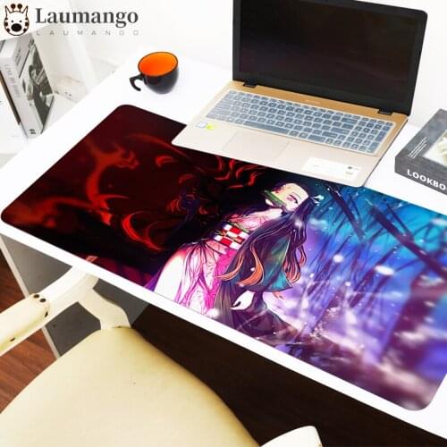 Extended Pad Demon Slayer Computer Mouse Pad Anime Mousepad Gamer Keyboard PC Gamer Xxl Non-slip Mat Mausepad Gaming Desk