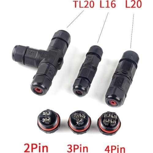 IP68 waterproof connector assembly type wire and cable quick connector 2/3/4/PIN outdoor LED lighting sealed connector