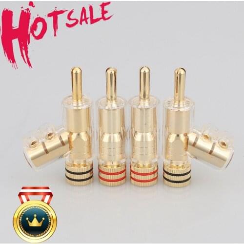Hi-End Rhodium Plated LOCK SPEAKER CABLE BANANA PLUG CONNECTOR DIY Speaker Cable ,100% Brand New And High Quality