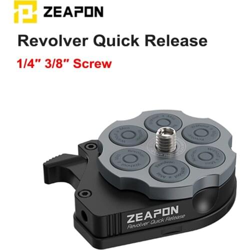 ZEAPON Al-H1 Revolver Quick Release Clamp Plate Snap Unlocking Base 10KG Payload for DSLR Cameras Slider Rail Tripod Pan Tilt