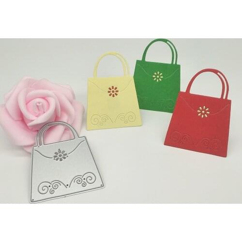 Ladies' small flower embellished handbags metal cutting die, paper craft, scrapbook, cardboard photo album DIY decoration