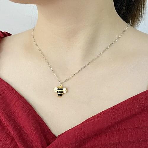 Cute Bees Necklace Women Wedding Jewelry Korean Trendy