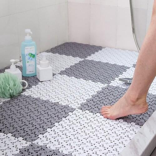 Bath Mat 300X300mm Bathroom Anti-Slip Splicing Mat Soft Plastic Combination Floor Mat Drainage Bathroom Carpet Multicolor 1pcs