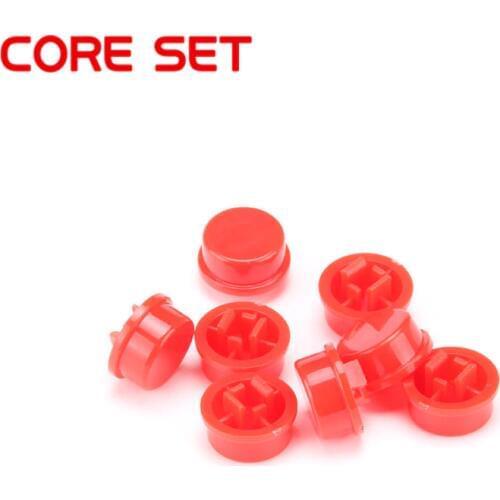 100pcs/lot Red Round Plastic Switch Caps For 12*12*7.3MM Micro SwitchTouch Button Lid Cover