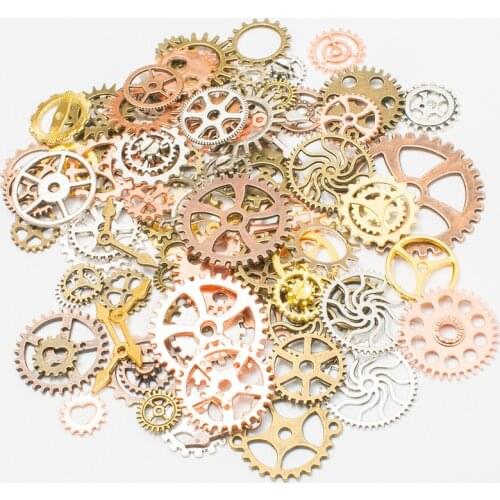 50g Mixed Vintage Steampunk Punk Style Gear Cogs Retro DIY Jewelry Making Alloy Metal Components Pendants Necklace Accessories