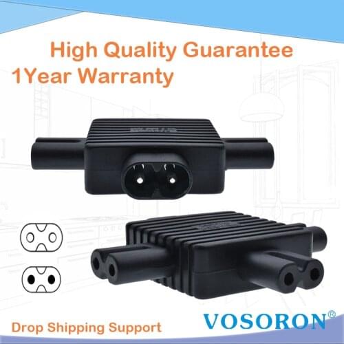 IEC 320 C8 to 3x C7 Power adapter IEC 320 C7 to C8 Split adapter for LCD LED Display device #WPT604