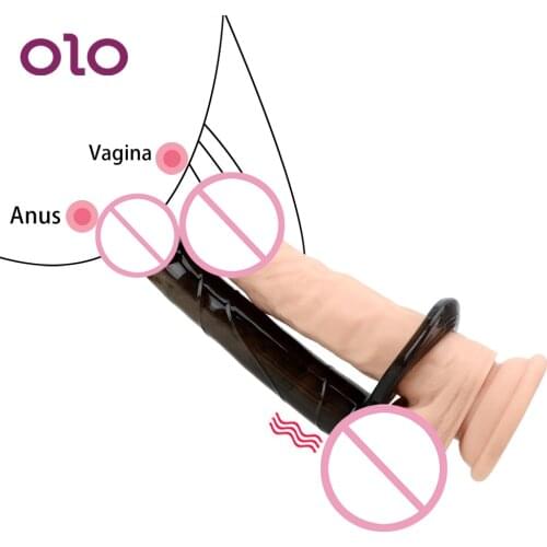 OLO Strapon Anal Plug Dildo Vibrator Double Penetration G Spot Vibrator Anal Butt Plug Adult Products Sex Toys For Men Women