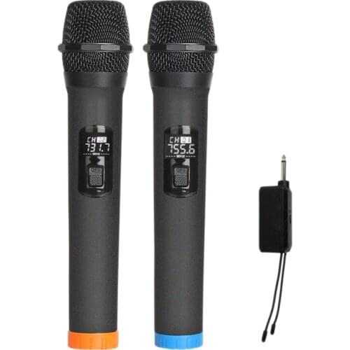 Wireless Microphone,One-for-Two Dynamic Karaoke Microphone with Receiver for Meeting/Compere/Party Condenser Microphone