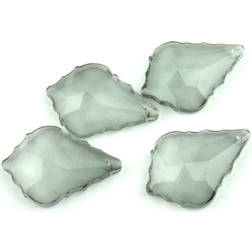 Lighting Decoration Parts 38mm-76mm Black Grey Crystal Maple Leaf Chandelier Hanging Pendants Crystal Lamp Curtain Accessories