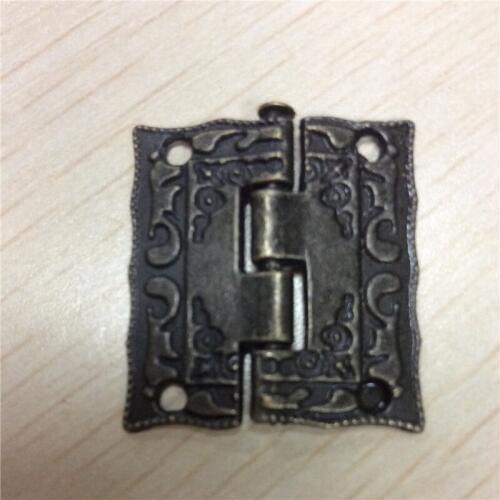 Cabinet Door Hinge,Door Butt Hinges For DIY Box,4 Holes Bronze Tone Bag Accessory,10Pcs,2.3cmx2.6cm(Without Screw)