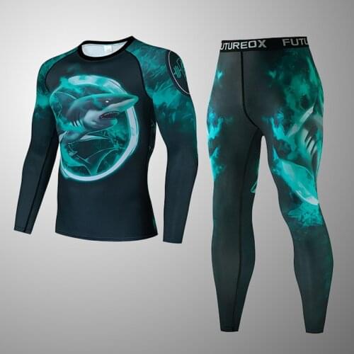 MMA T-shirts Rashguard For Men Jiu Jitsu T-Shirt +Pants Sets Boxeo Rashguard Bjj GI Muay Thai Rash Guard T-shirt Gym Clothing