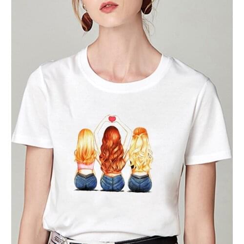 Best Friends Matching T-shirts Fashion tshirt Girls Best Friends Forever T Shirt Women 2020 Cotton sisters Tee Shirt Femme