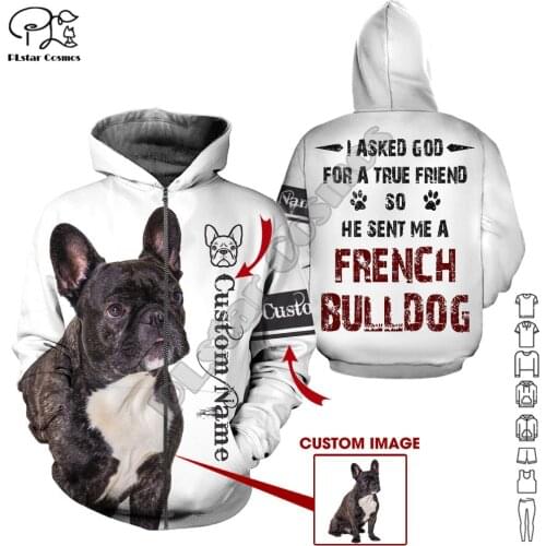 PLstar Cosmos Cute French Bulldog 3D Printed Animal Hoodies Sweatshirts Zip Hooded For Men And Women Casual Streetwear Style-F09