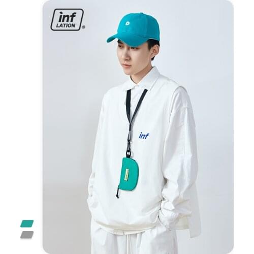 INFLATION Harajuku Mini Card Bag Female Coin Purse 2021 Fashion Female Pure Color Wallet With Removable Belt Men 454AI2021