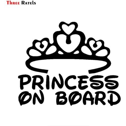 Three Ratels FTZ-42# 15x12.3CM Princess Car Stickers BABY ON BOARD Decoration Styling Sticker And Decals