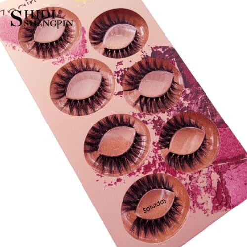 New fashion 7 pairs False Eyelashes Mix Mink Eyelashes Lashes Makeup Natural Long Mink Lashes Fake Eyelash cilios maquiagem