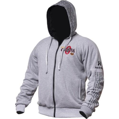 New Autumn And Winter Olympics Olympia Fitness Jacket Sportswear Cotton Print Bodybuilding Hooded Zipper Shirt