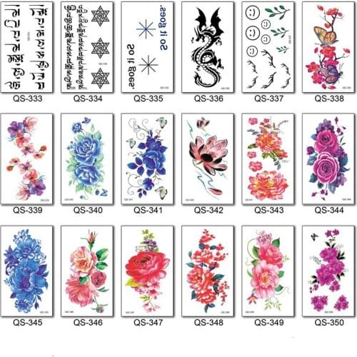New environmental protection Temporary Tattoo Sticker Flower Fake Tatoo Stickers Hand Arm Chest Waterproof Tattoo Sticker