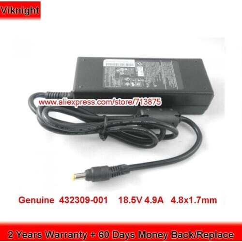 Genuine 18.5V 4.9A 90W H18549 PP014S 432309-001 AC Adapter for COMPAQ EVO N800w N1000 N1000c N1015
